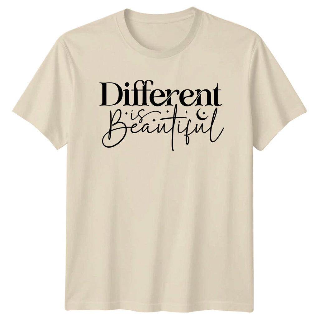 Different Is Beautiful Boho Positive Quote Graphic Design T-Shirt