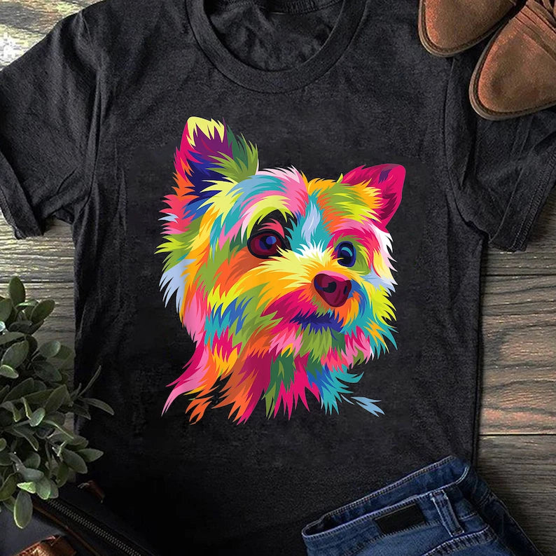 Yorkshire Terrier Funny Yorkie Pop Art Popart Dog Gift T-Shirt