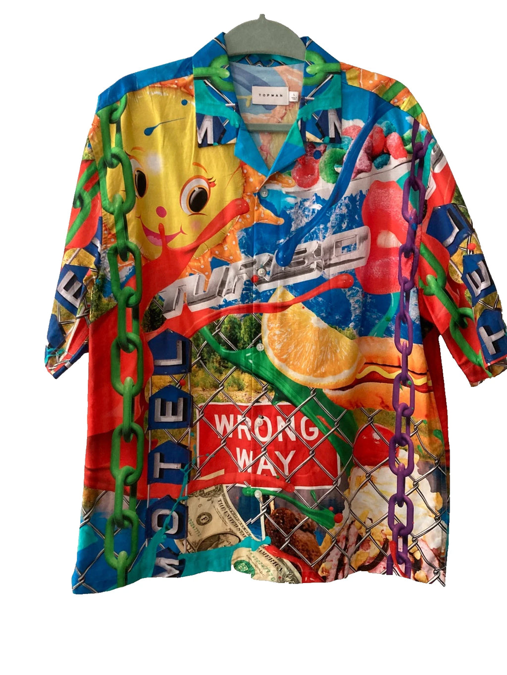 TOP SHOP LONDON POP ART BRAND NEW MENS SHIRT SZ L