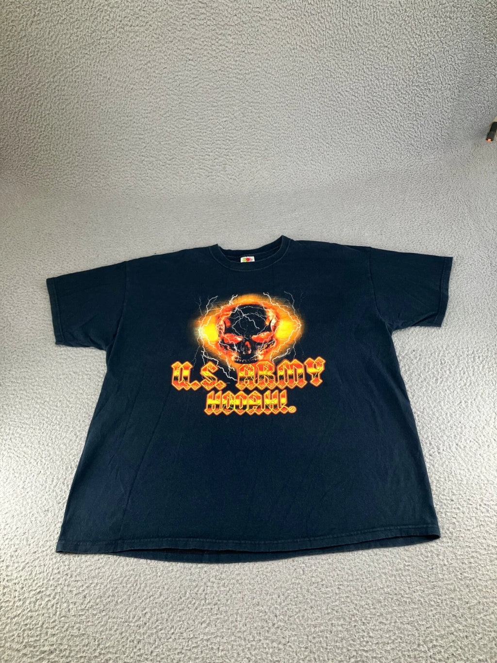 Vintage US Army Shirt Shirt Mens 2XL XXL Black Skull Lightning Military Y2K