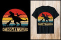 Daddysaurus Fathers Day Cotton T-Shirt Fun Fun Sayings Funny Cartoon