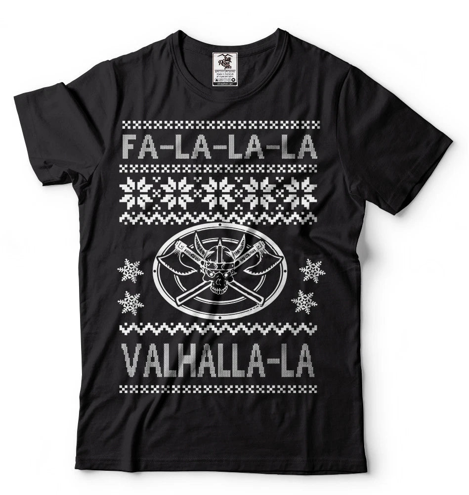 Falala Valhalla T-shirt Viking Shirt The Vikings Christmas Shirt Funny Tee