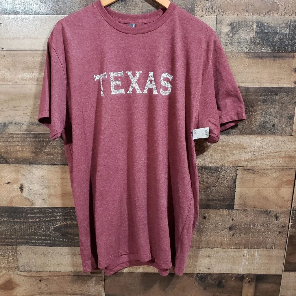 L.A.Pop Art NWT Texas cities written out graphic short sleeve t-shirt men's sz L