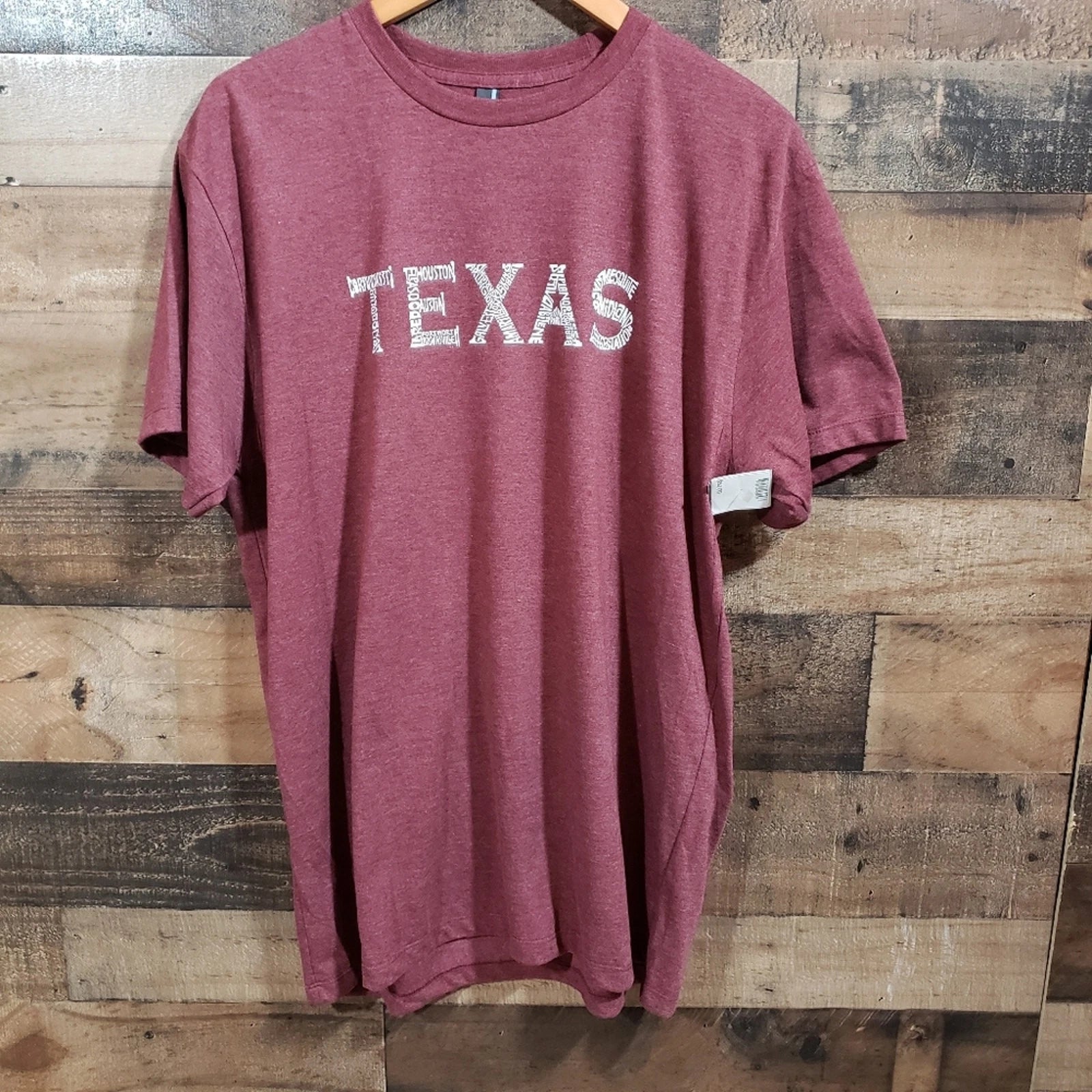 L.A.Pop Art NWT Texas cities written out graphic short sleeve t-shirt men's sz L