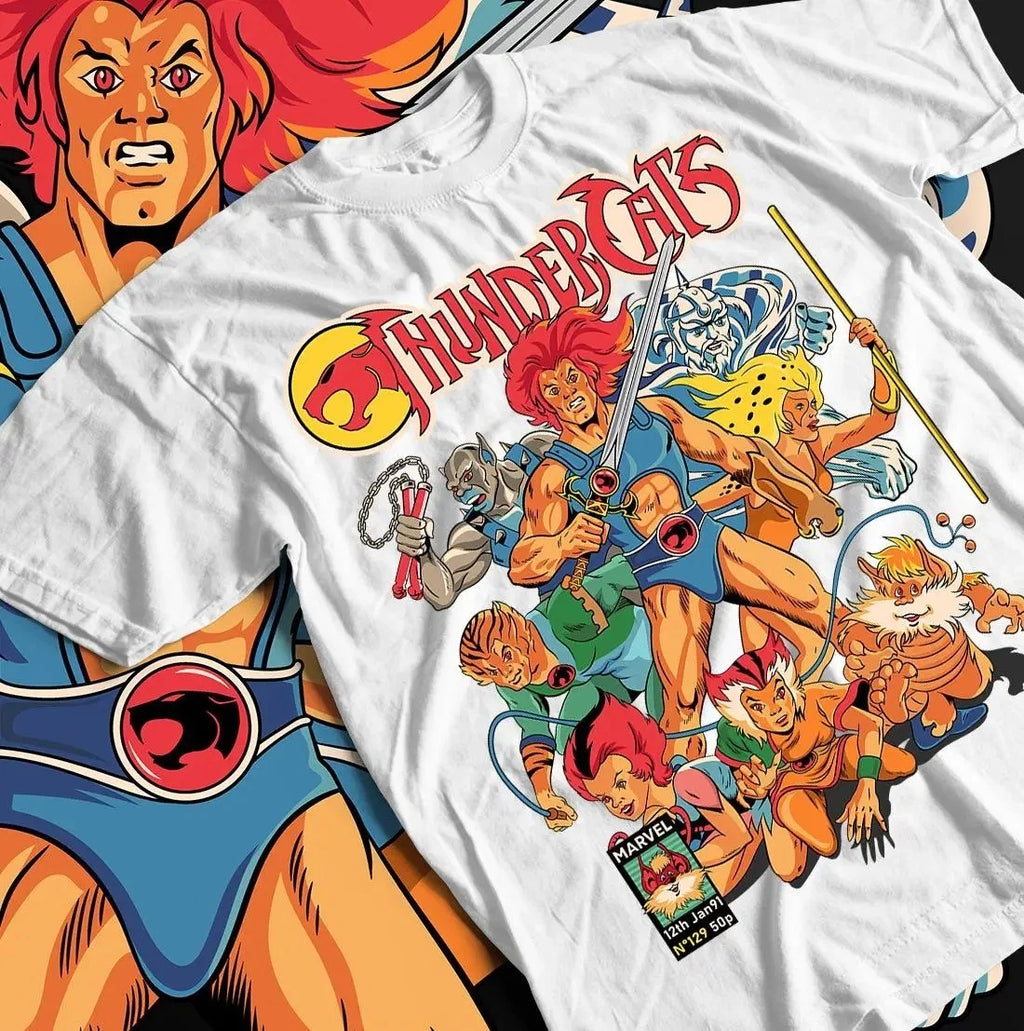 Thundercats Cotton T-Shirt Anime 80s 90s Cartoon Cotton T-Shirt Unisex Printed T