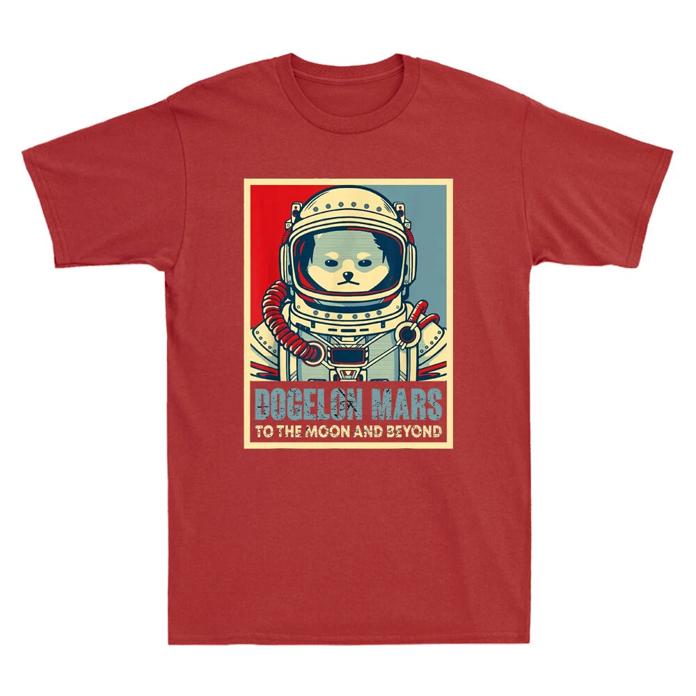 Dogelon Mars To The Moon And Beyond Astronaut   Funny Meme Men's T-Shirt