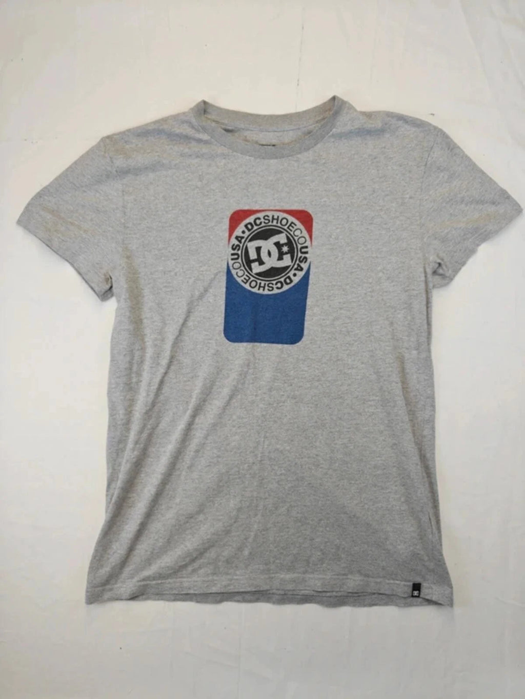 Vintage DC Shoes Heather Grey Graphic T-Shirt Skater Y2K Medium
