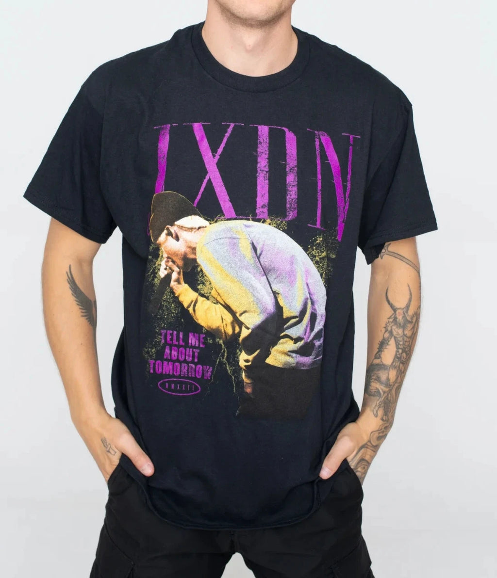 JXDN Tell Me About Tomorrow Graphic T-Shirt Men XS Black Album Concert Merch Y2k