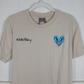 Keith Haring Shoe Palace T-Shirt Mens Small Tan Blue Heart Pop Art Graphic Tee