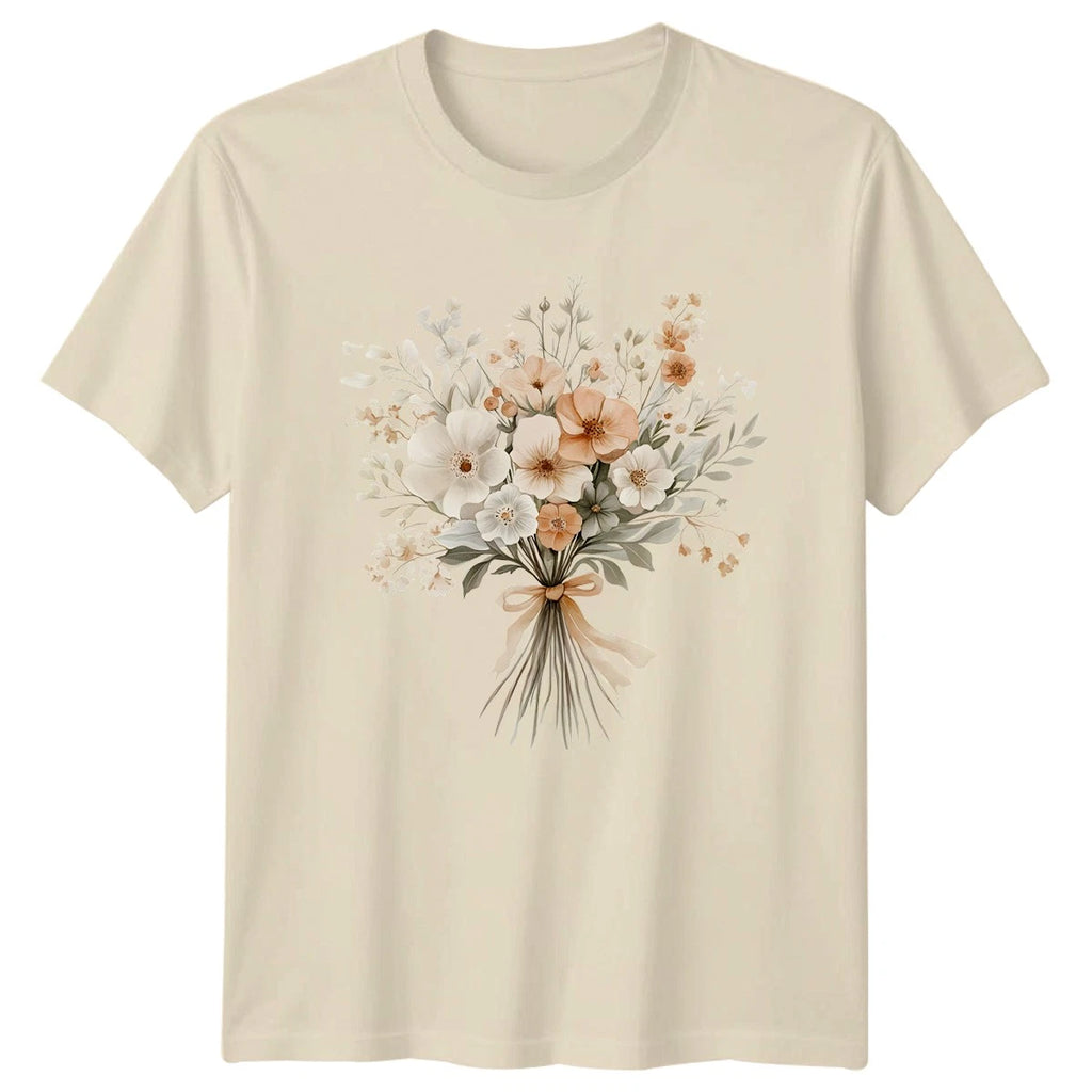 Soft Watercolor Boho Flowers Womens T-Shirt Botanical Floral Gift For Her