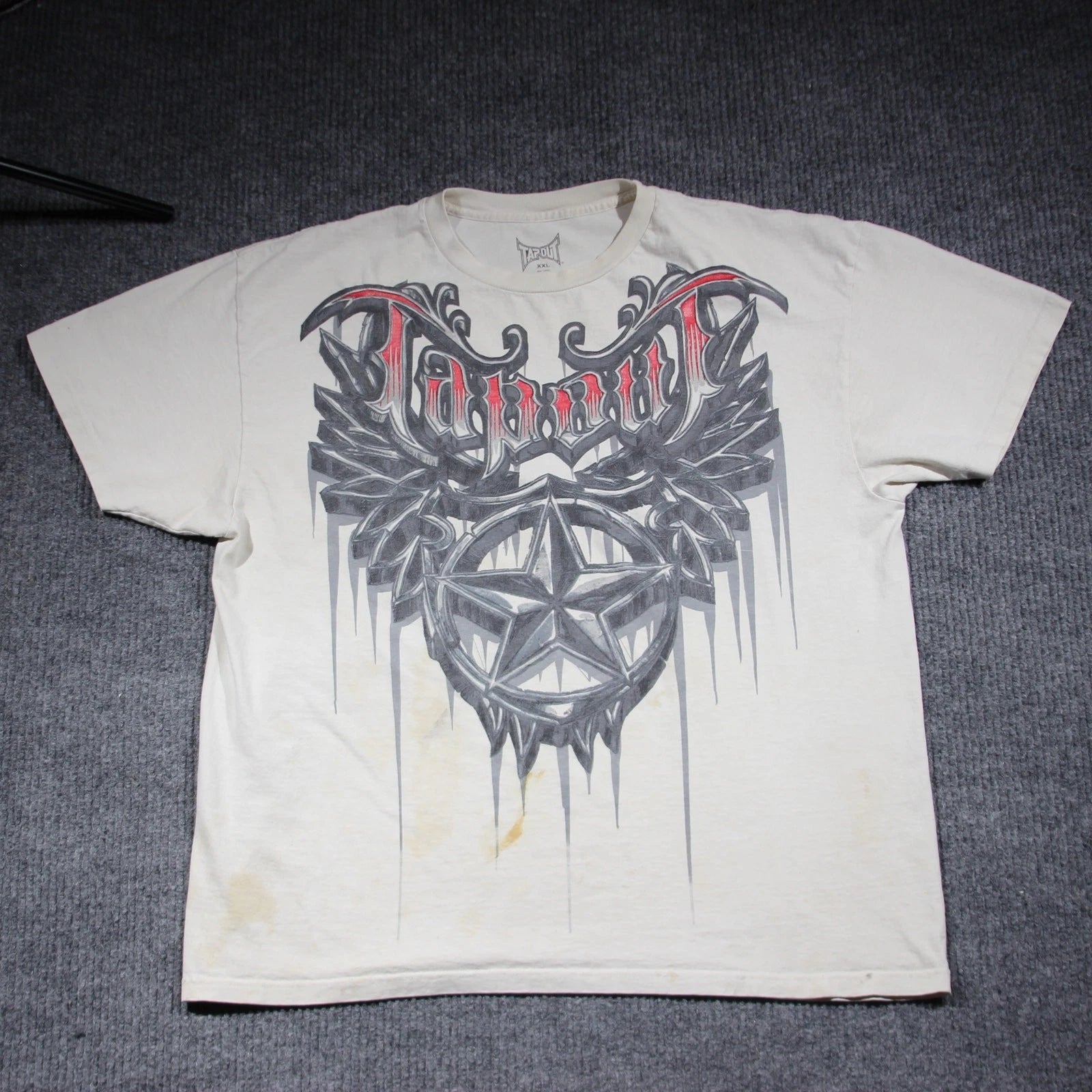 Y2K Tapout T Shirt Mens XXL White Y2K Grunge Cyber Goth Wings Jesse Pinkman