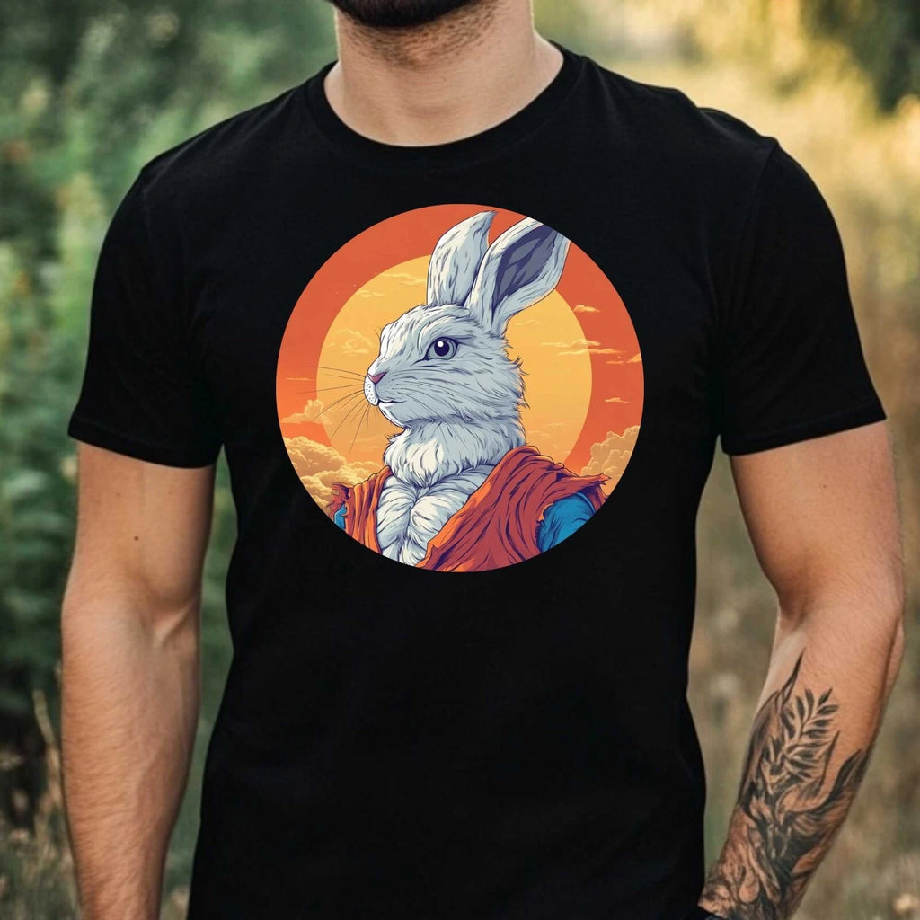 Mens Rabbit Anime Style Print Cotton T-Shirt Size XS to 5XL