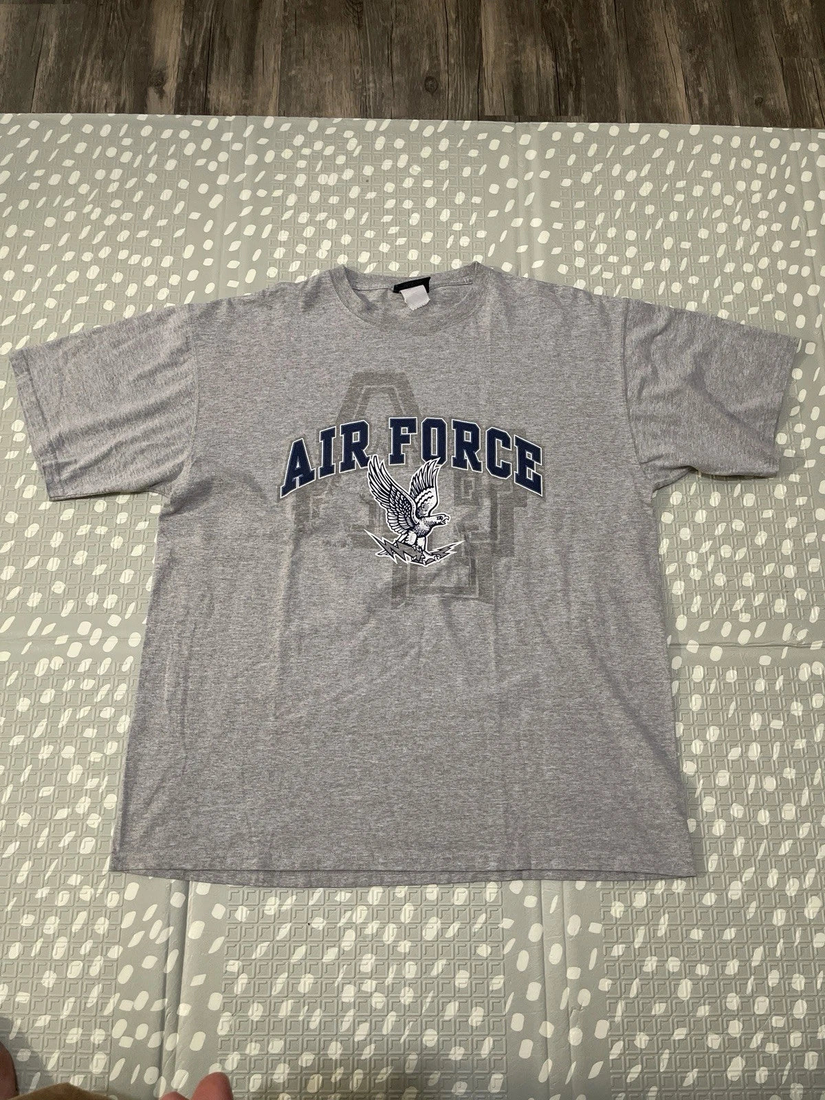 VINTAGE 90s Y2K JANSPORT USA AIR FORCE FALCONS GREY HEATHER T-SHIRT Size XL RARE