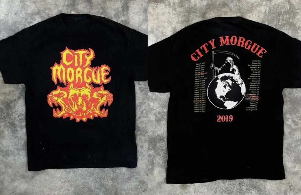 City Morgue Tour Dog's Black 2 Sides Short Sleeve Tee Men Women's Shirt
