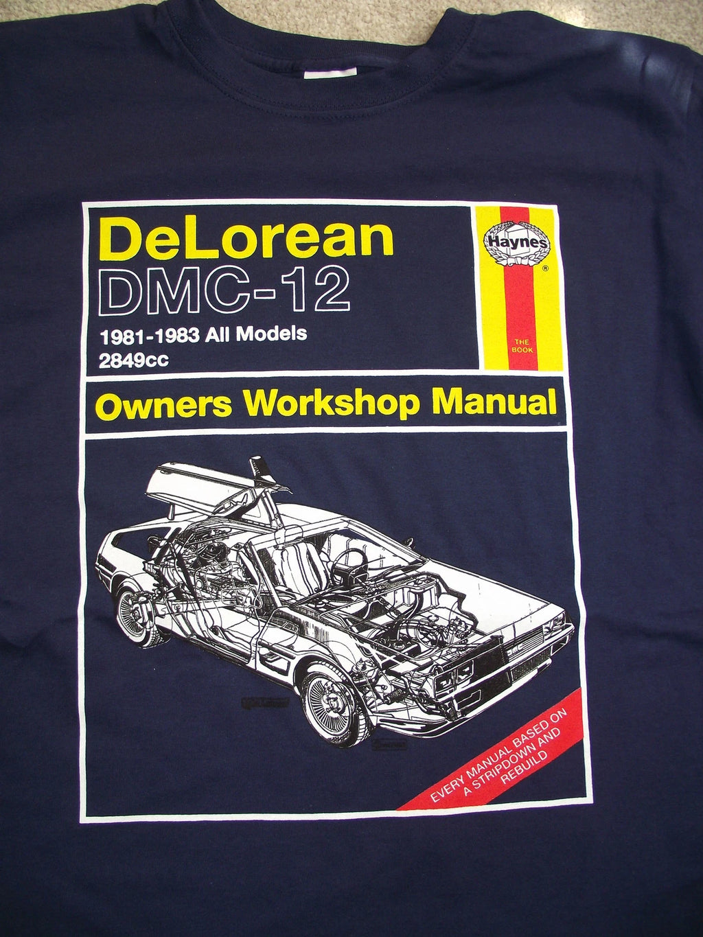 DeLorean DMC-12, BTTF Car 'Haynes' Manual Cut-away Drawing T-Shirts, Inc Childs
