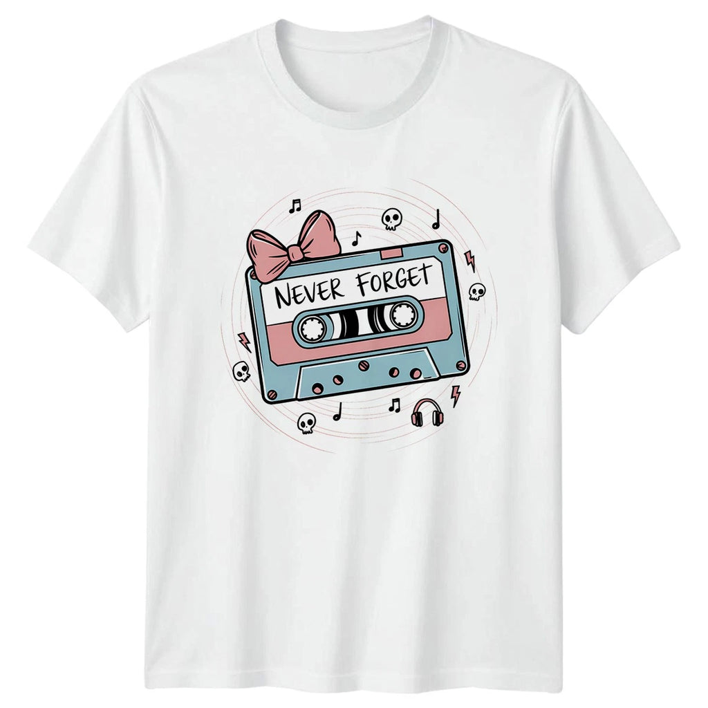 Never Forget Womens T-Shirt Pastel Goth Retro Music Birthday Gift For Her