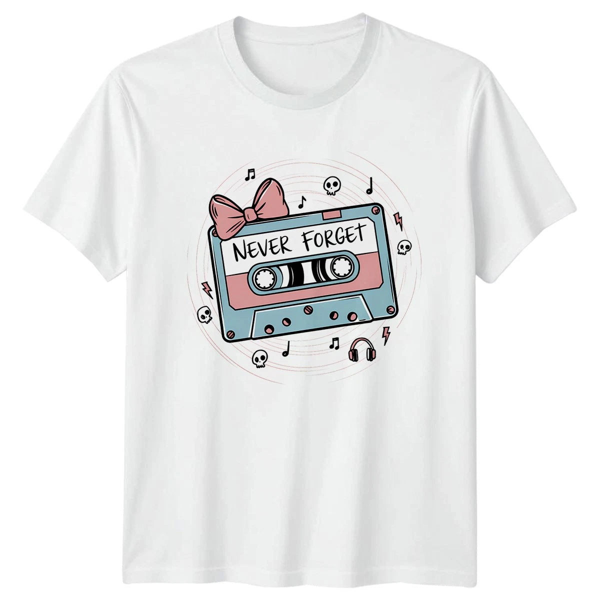 Never Forget Womens T-Shirt Pastel Goth Retro Music Birthday Gift For Her