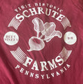 Genuine Schrute Farms T-Shirt, Large, Maroon, The Office Classic Long Sleeve