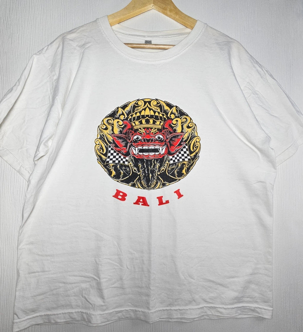 Y2K Bali Graphic T Shirt Men's XL Tourist Dragon Mask 100% Cotton