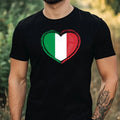 Mens Italy Flag Motif Cotton T-Shirt Size XS to 5XL