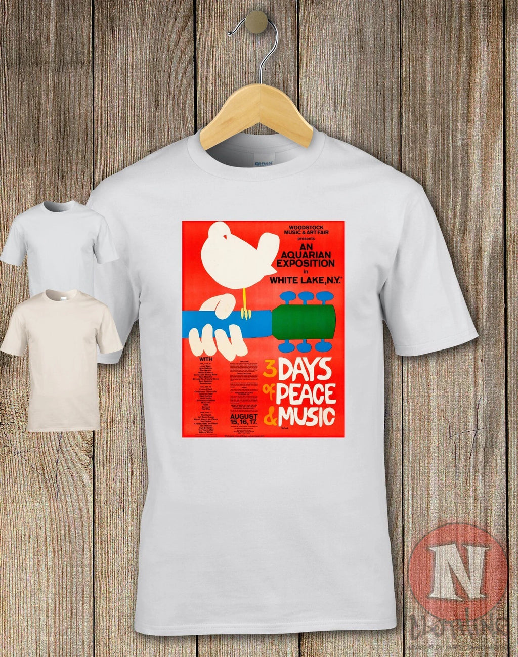 Woodstock Festival 60's Hippie Freedom Arts Music T-Shirt White Lake Ny