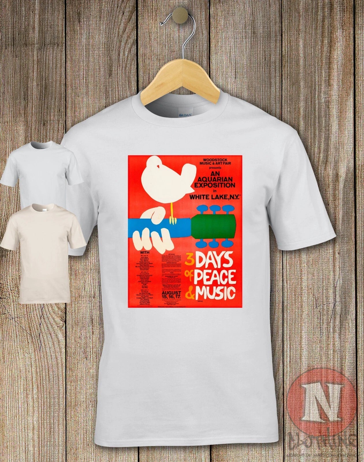 Woodstock Festival 60's Hippie Freedom Arts Music T-Shirt White Lake Ny