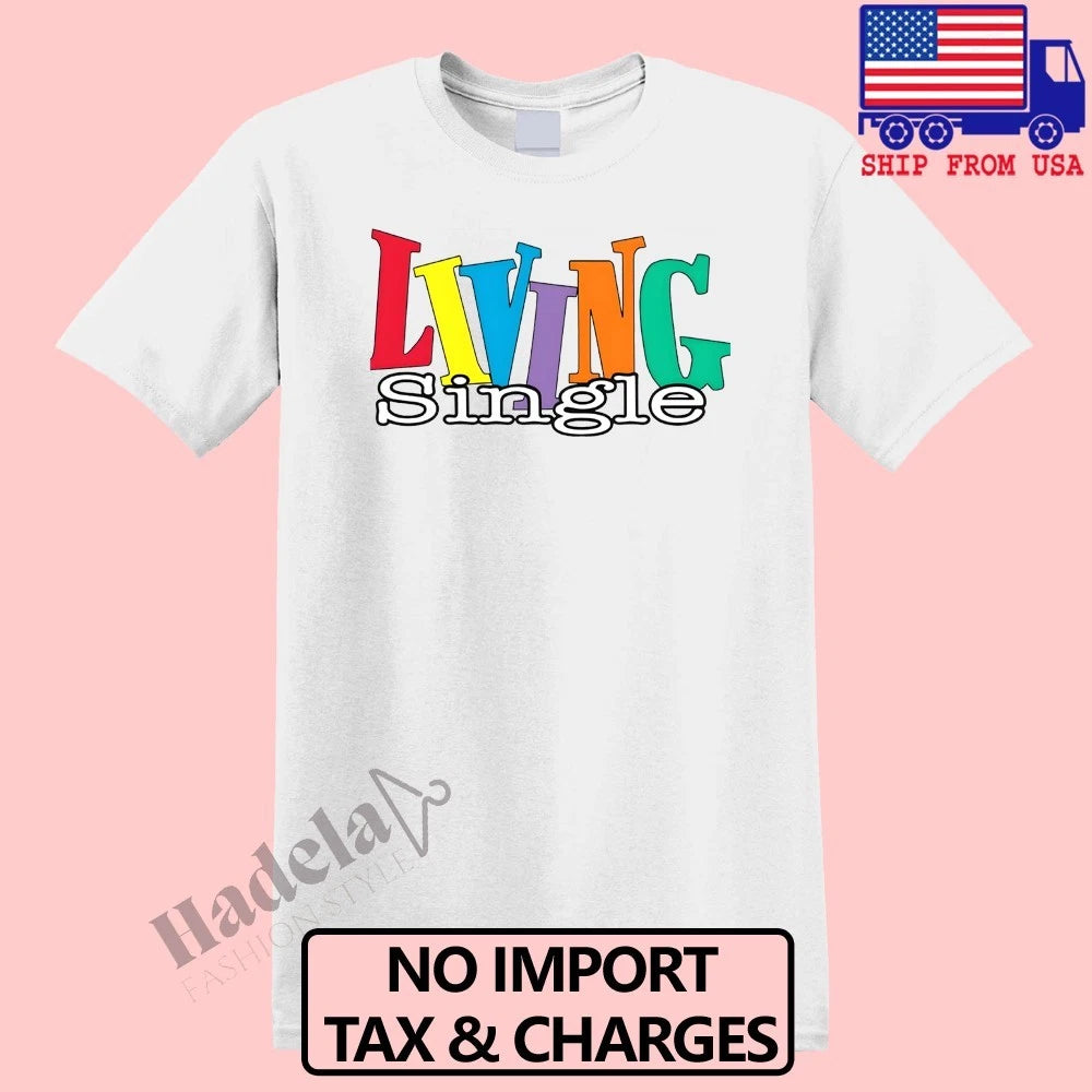 Living Single 90s Men's White Size S-5XL