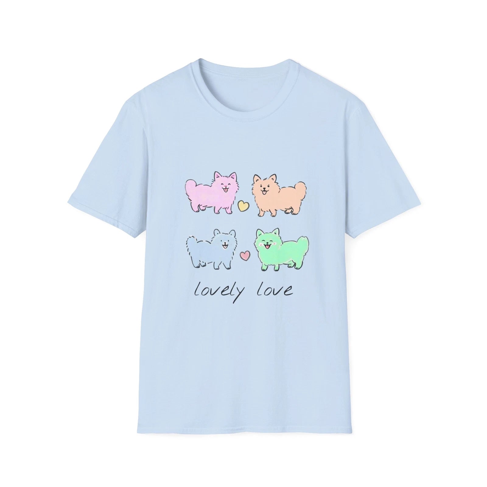 Unisex Cute Casual Kawaii Puppy Dogs T-Shirt, Modern Harajuku Style