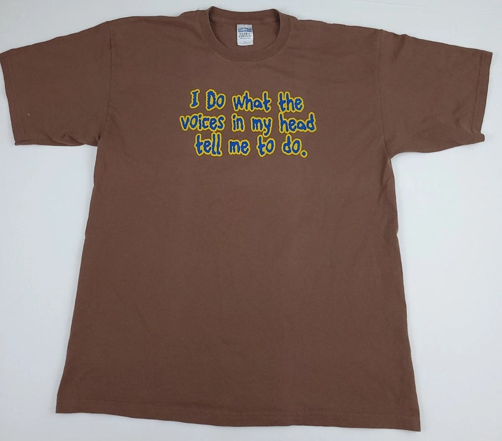 Vintage Y2k I Do What The Voices In My Head Tell Me To Print T Shirt Funny Joke