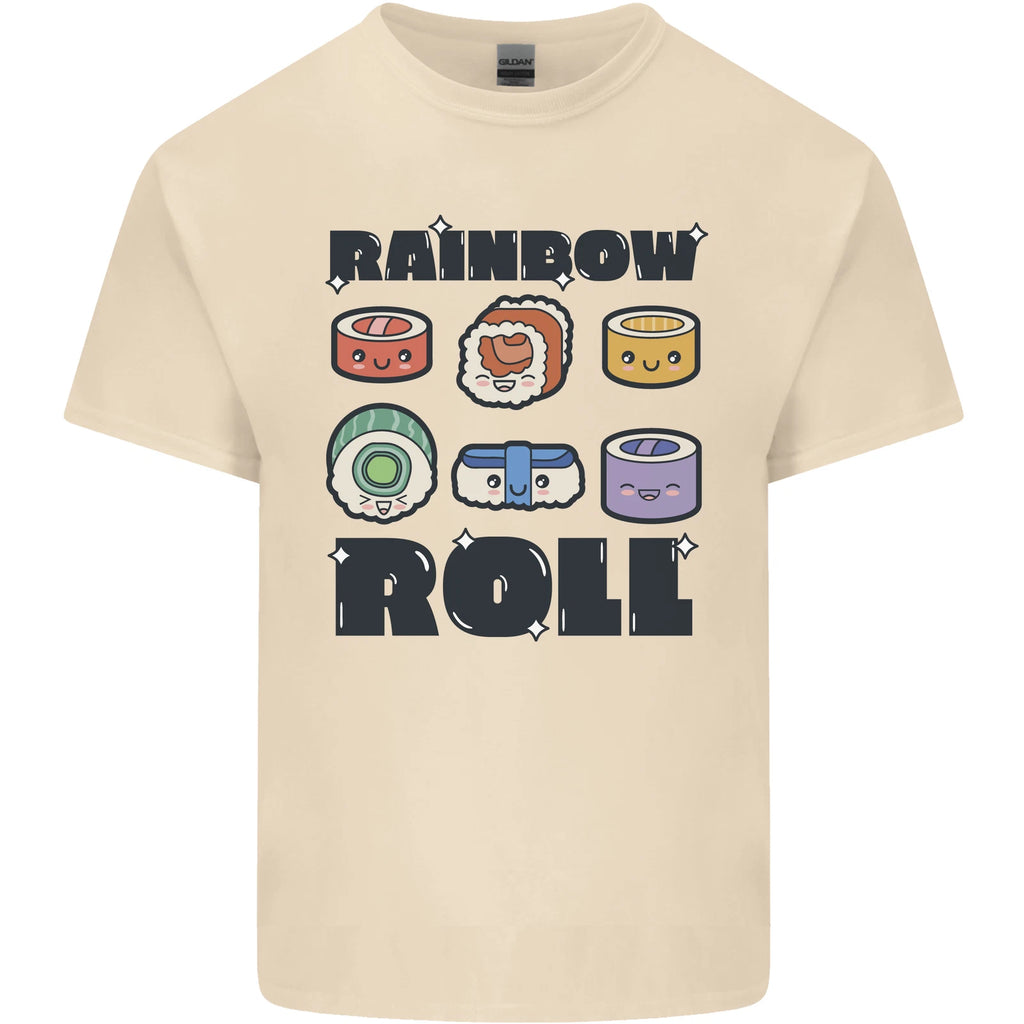 Kawaii Sushi Rainbow Roll Fish Mens Light Cotton T-Shirt
