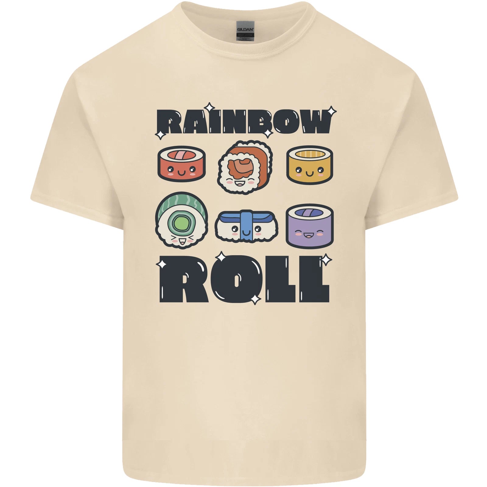 Kawaii Sushi Rainbow Roll Fish Mens Light Cotton T-Shirt
