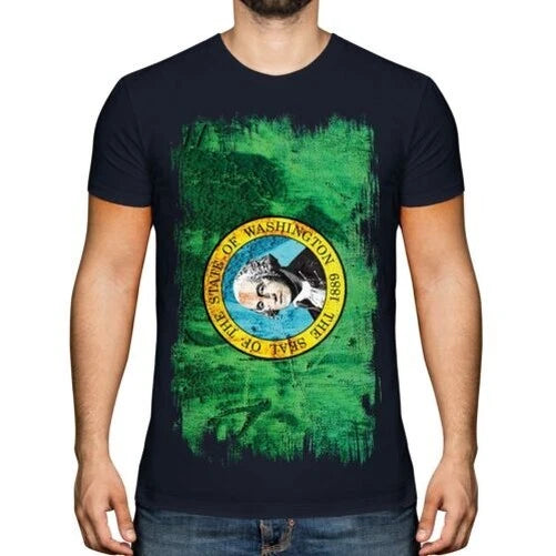 Washington Zustand Grunge Flagge Herren T-Shirt Washingtonian Hemd Geschenk