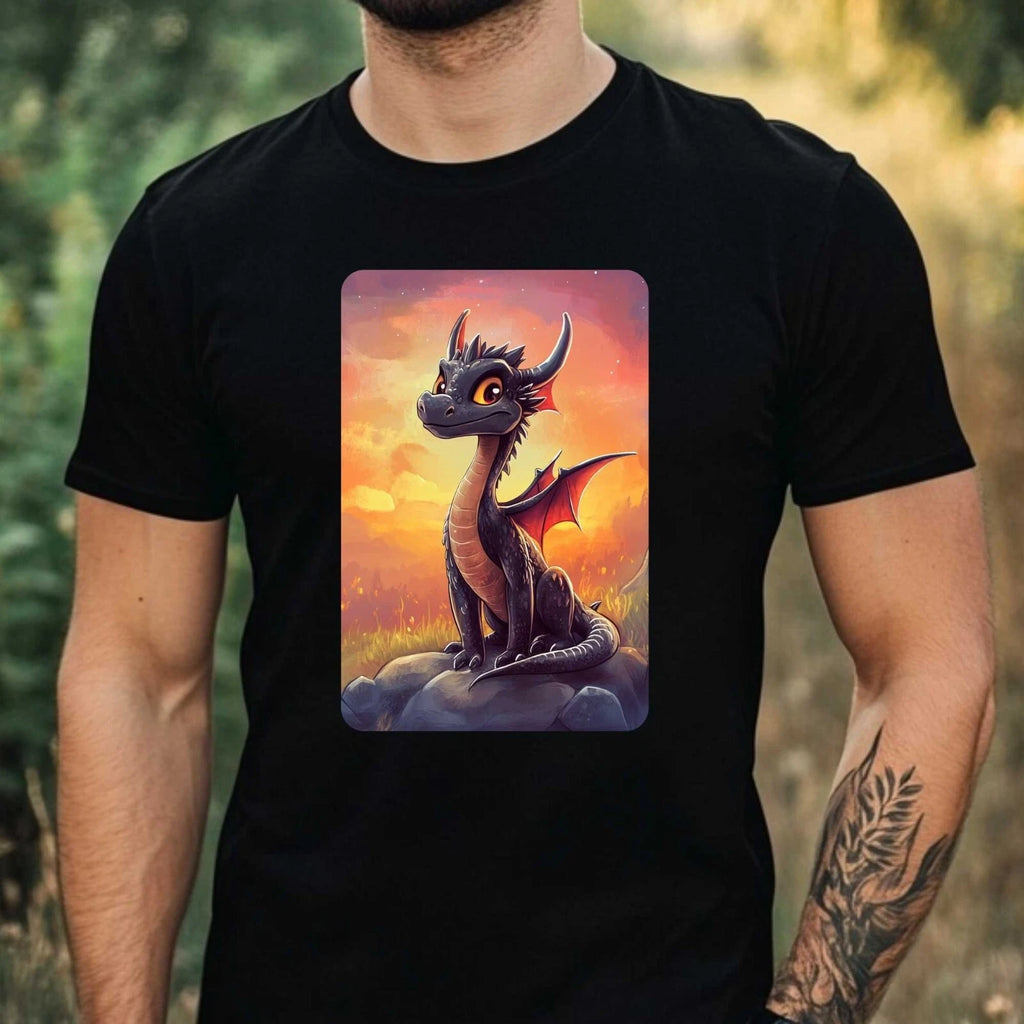 Mens Dragon Cartoon Theme Cotton T-Shirt Size XS to 5XL