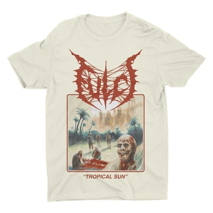 Fulci White Uniex Shirt, Tropical Sun t-shirt beige color size s to 3xl Q3456