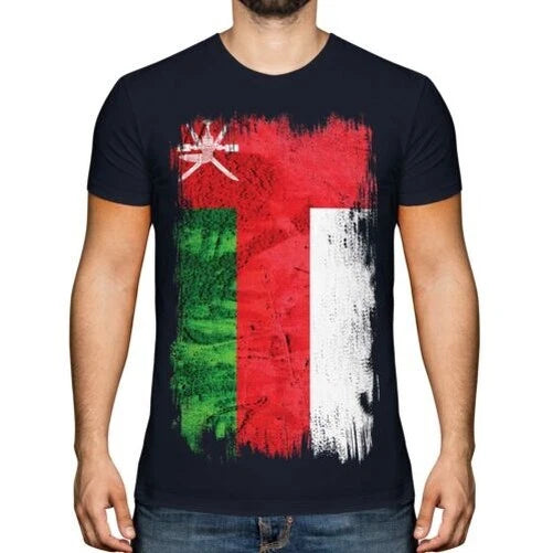 OMAN GRUNGE FLAG MENS T-SHIRT TEE TOP ‘UM?N FOOTBALL OMANI GIFT SHIRT
