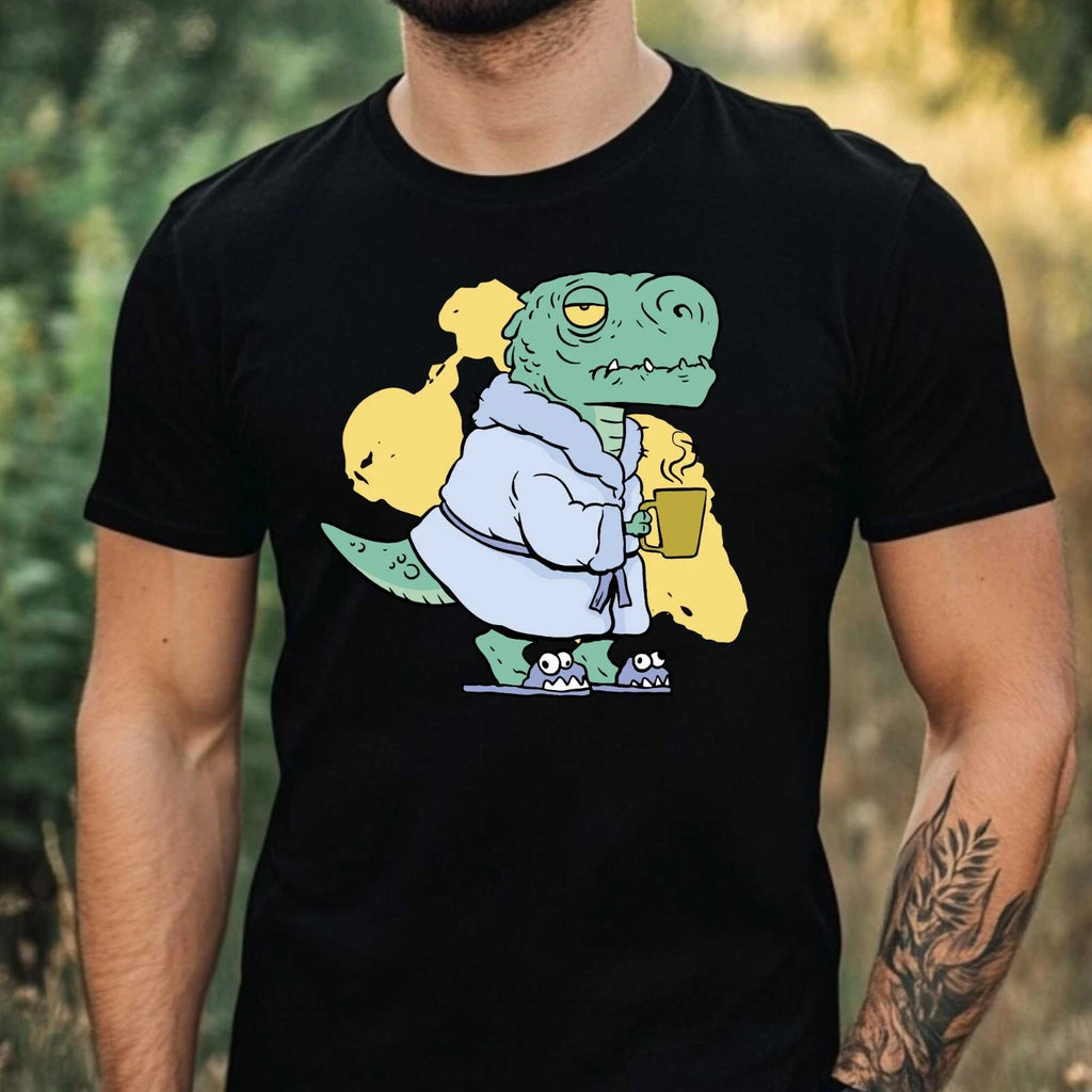 Mens Funny T-Shirt T-Rex Motif Cotton Size XS to 5XL
