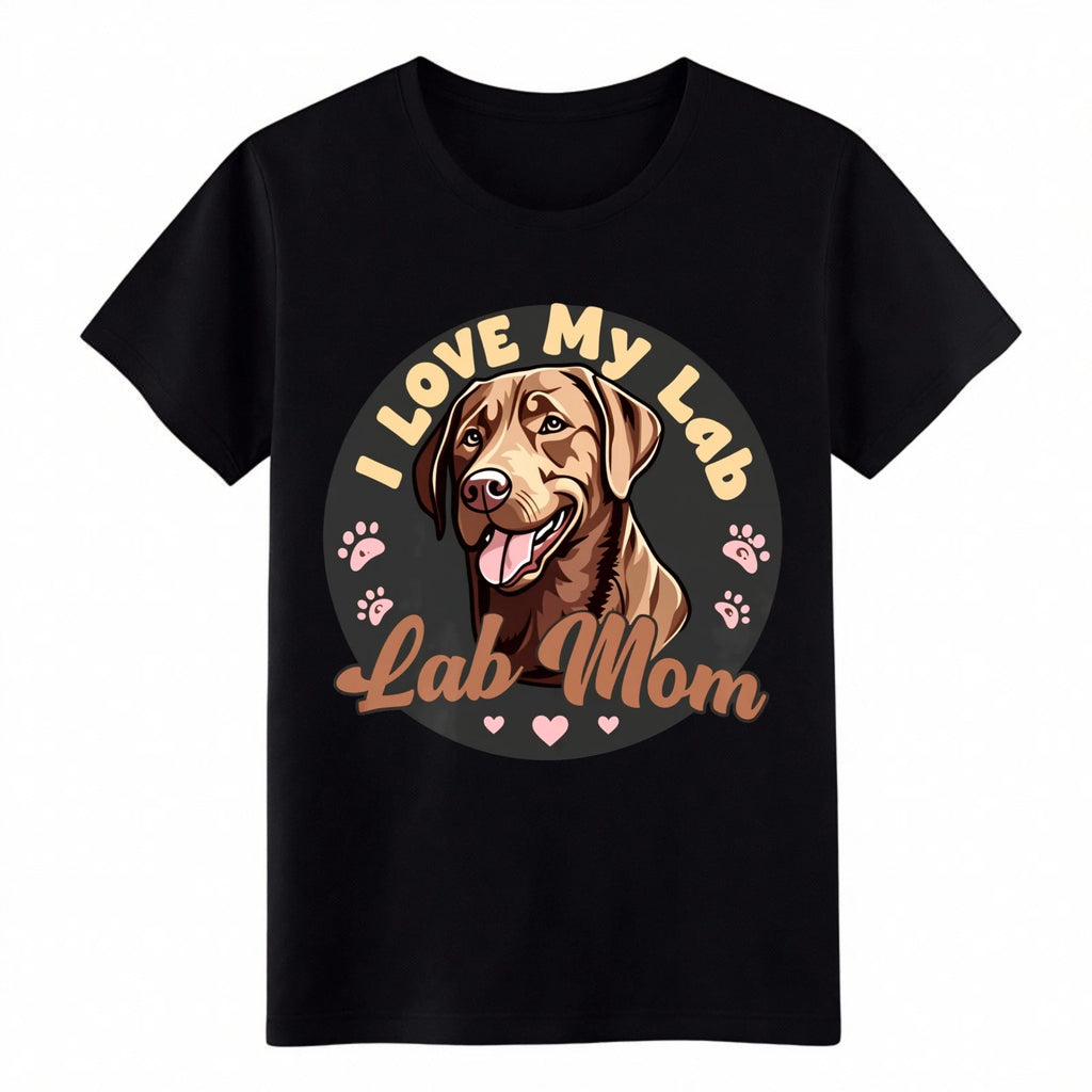 Lab Mom I Love My Chocolate Labrador Retriever Dog Mom Graphic T-Shirt