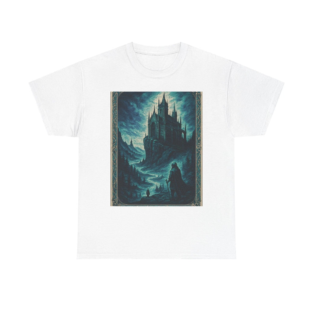 Gothic Castle Nightscape Tee | Dark Fantasy Illustration