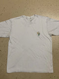 God’s Family Church GF Men Medium White T-Shirt Religious Green/Yellow Embroider