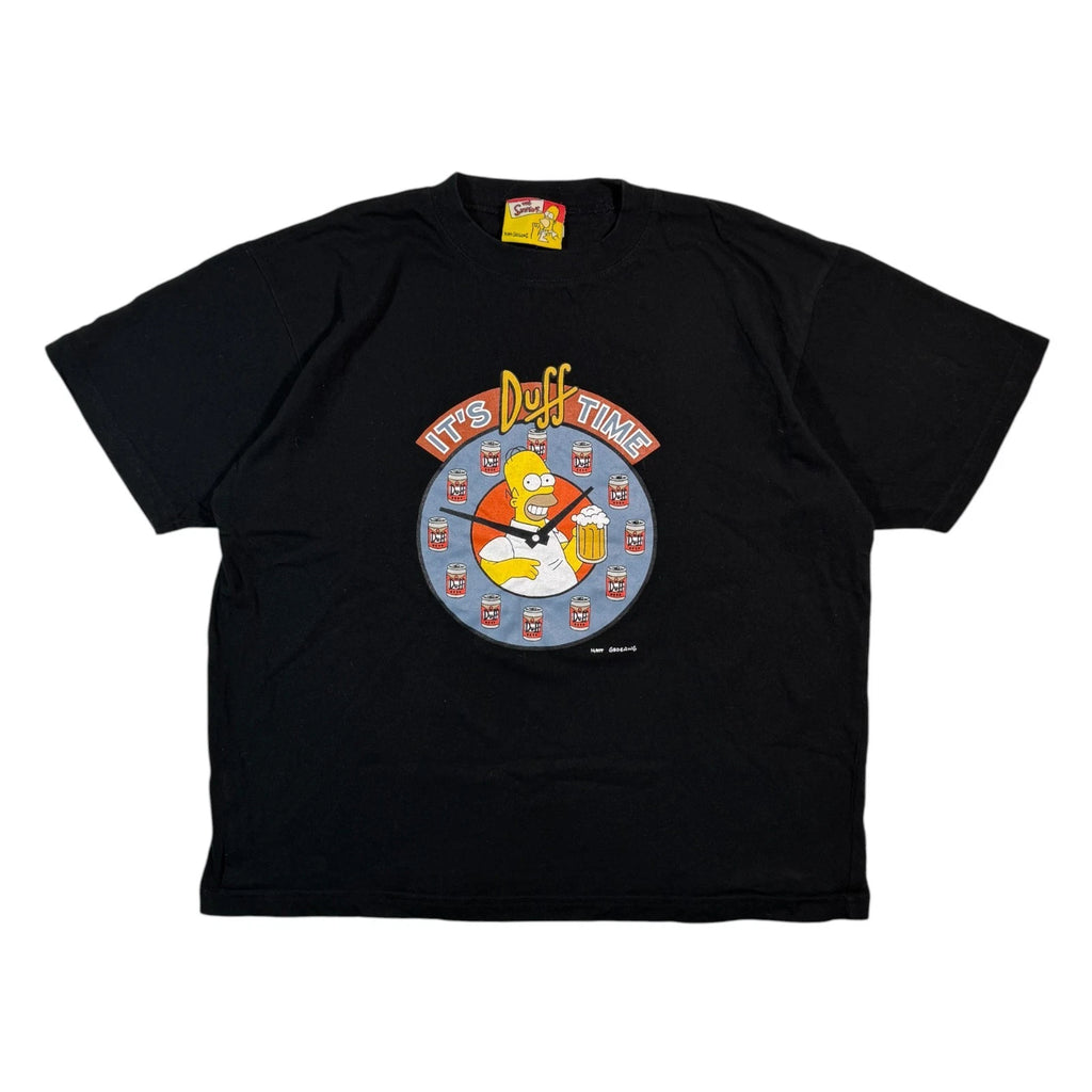 Vintage 2001 Simpsons T-shirt It's Duff Time Y2k Cartoon Graphic Black Tee L