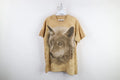 Vtg Y2K Streetwear Mens Medium Faded Acid Wash Wolf All Over Print T-Shirt USA
