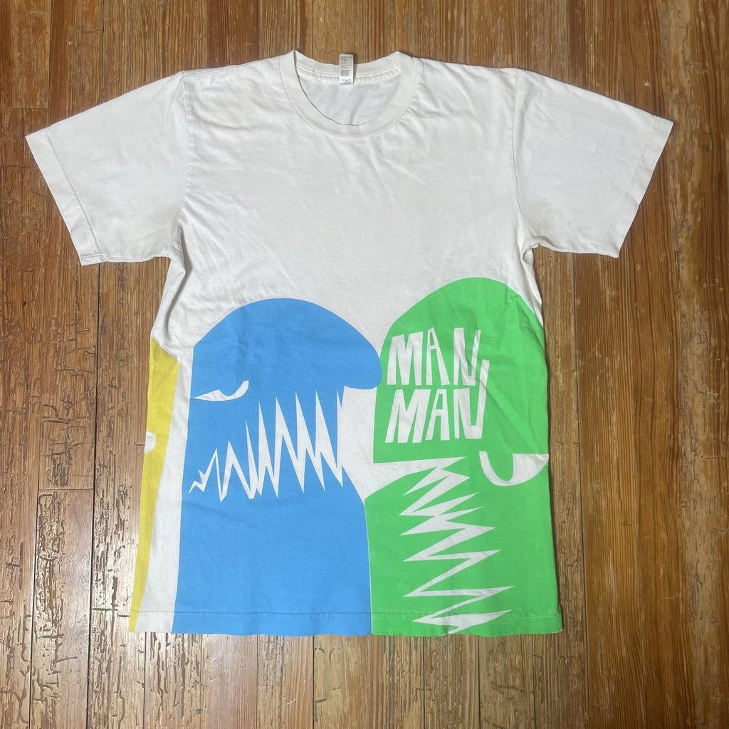 Vintage MAN MAN Shirt Size Small AOP Band Tour Post Punk Indie Pop Rock Art