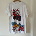 Vintage USPS Christmas Stamp T Shirt Size M Santa Holiday Novelty Pop Art Bold