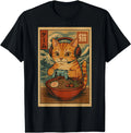Kawaii Anime Gamer Cat Ramen Retro Japanese Gaming Funny T-Shirt