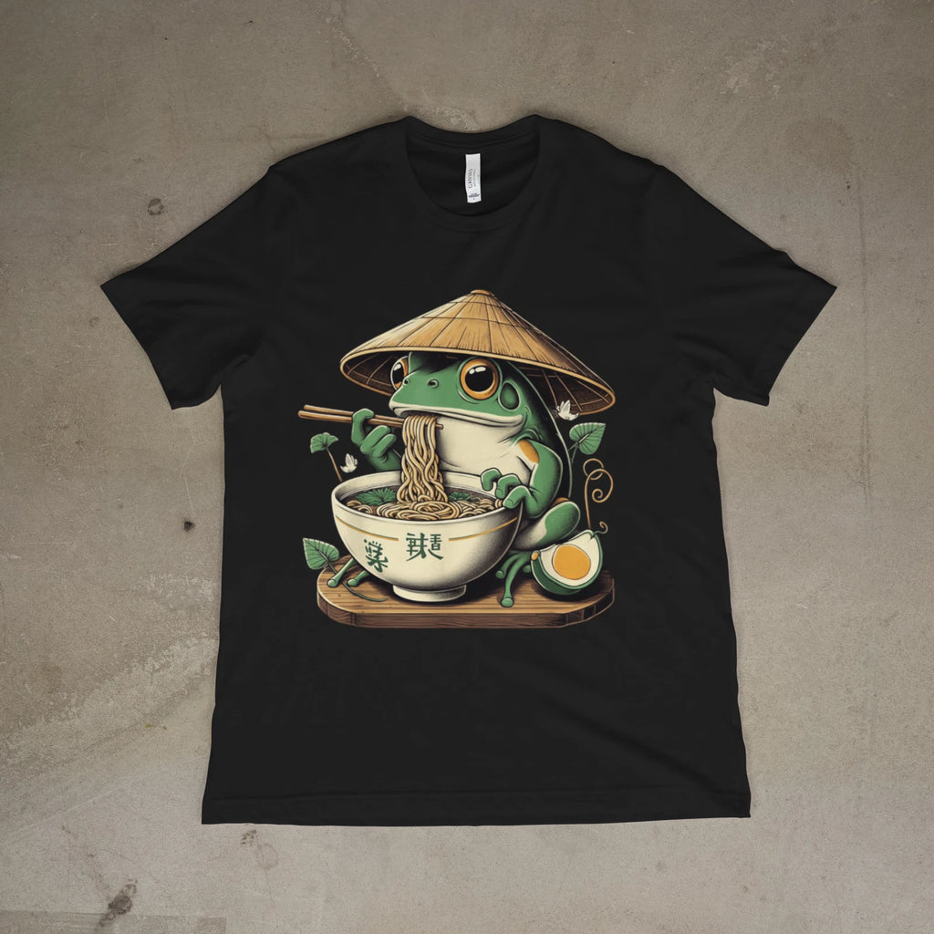 Kawaii Frog Eating Ramen Japanese Anime Noodles T-Shirt