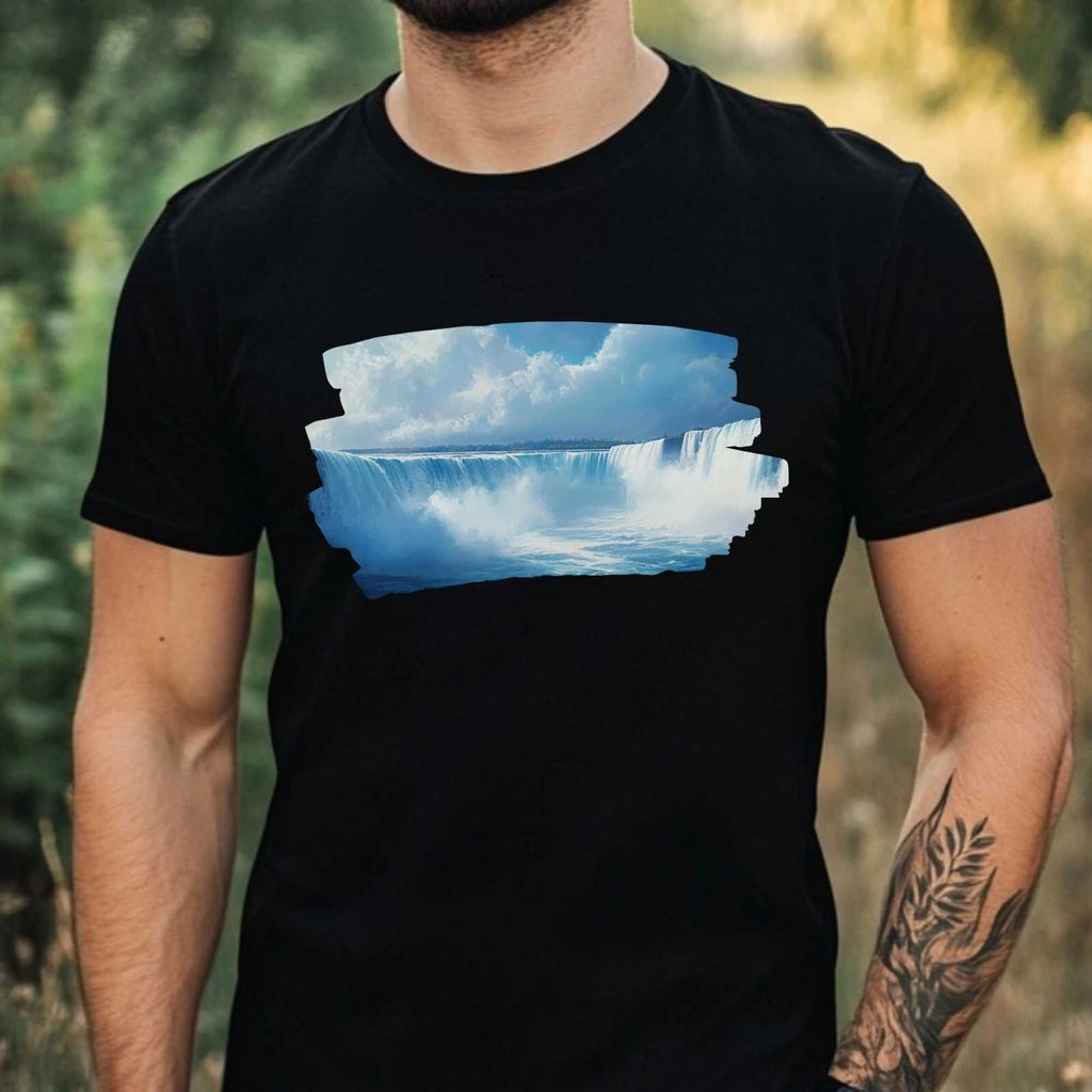 Mens Niagara Falls Motif Cotton T-Shirt Size XS to 5XL