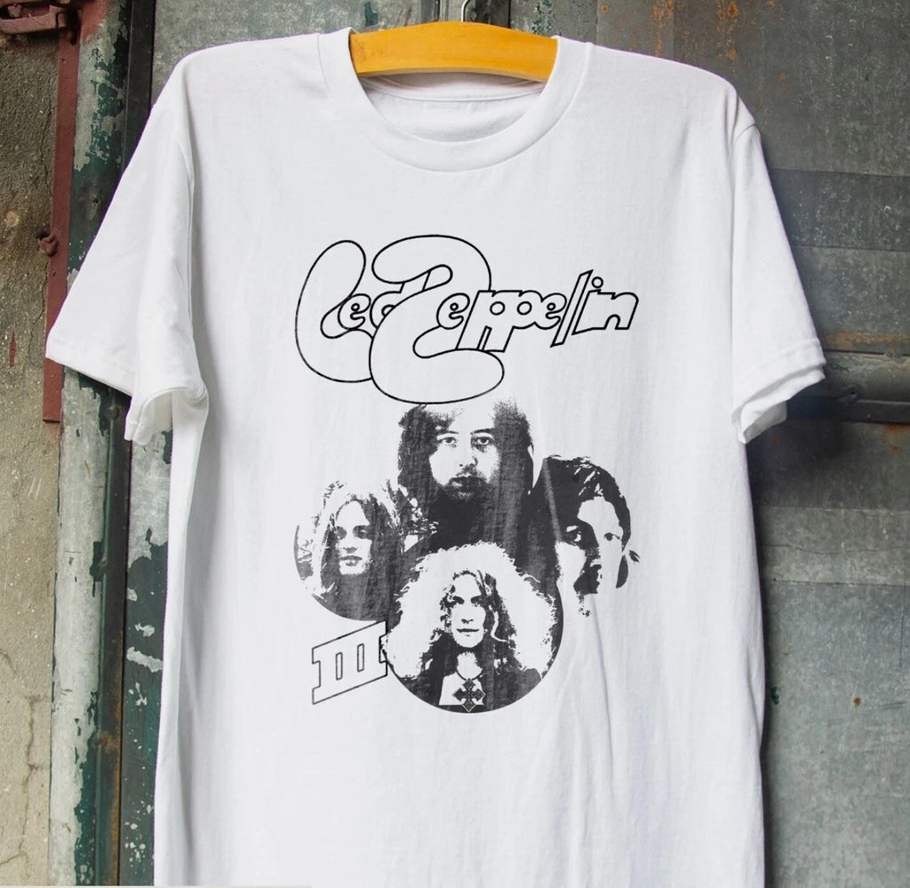 Led Zeppelin III Unisex White T-shirt Size S-5XL
