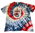 Old Chicago Red White and Blue Tie Dye T Shirt Size XL 70's Hippie Y2K