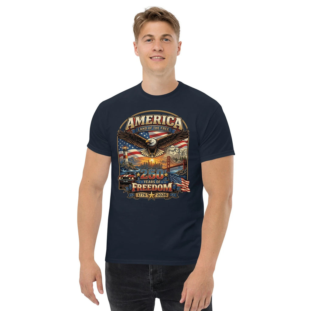 America 250 Years Of Freedom Shirt 1776-2026 Patriotic USA Eagle Tee