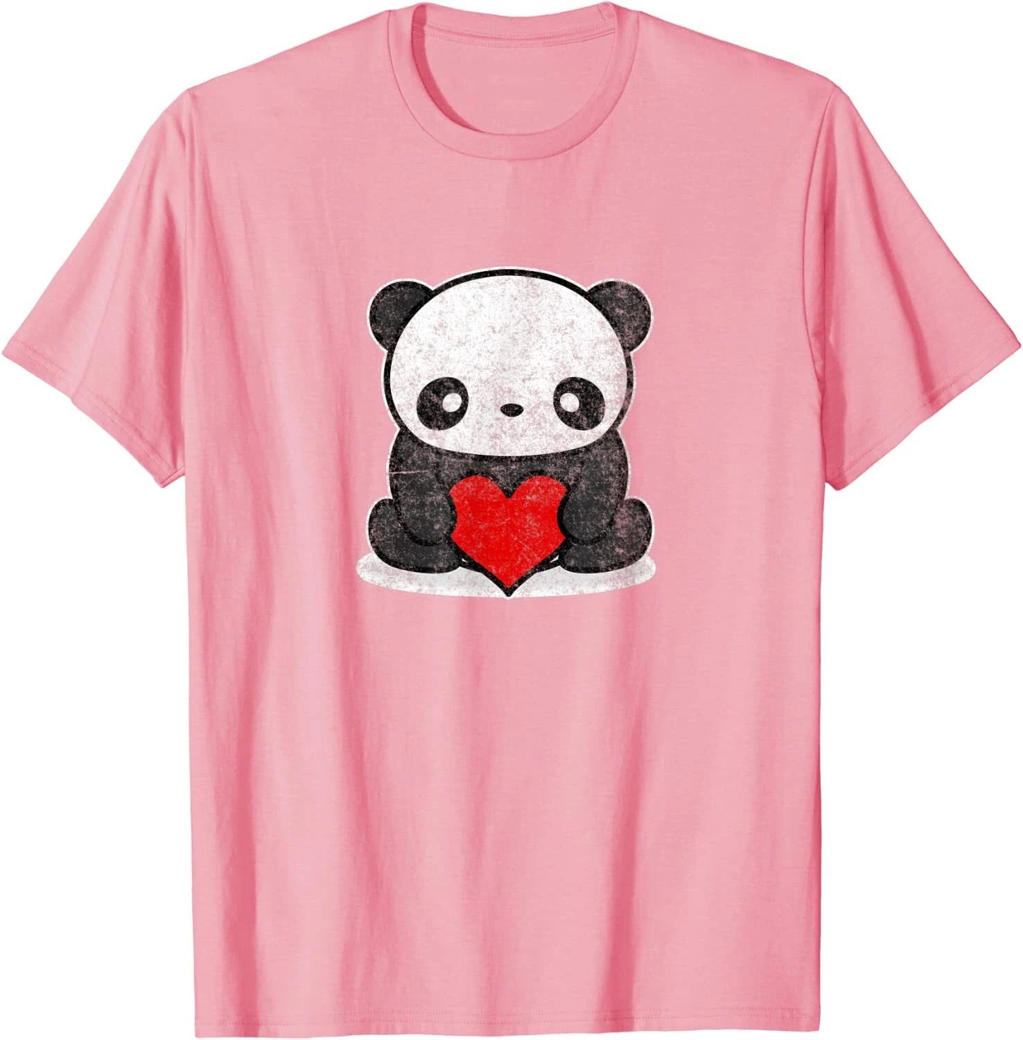 Retro Cute Kawaii Panda Holding Heart Vintage T-Shirt by TURBO VOLCANO *NEW*